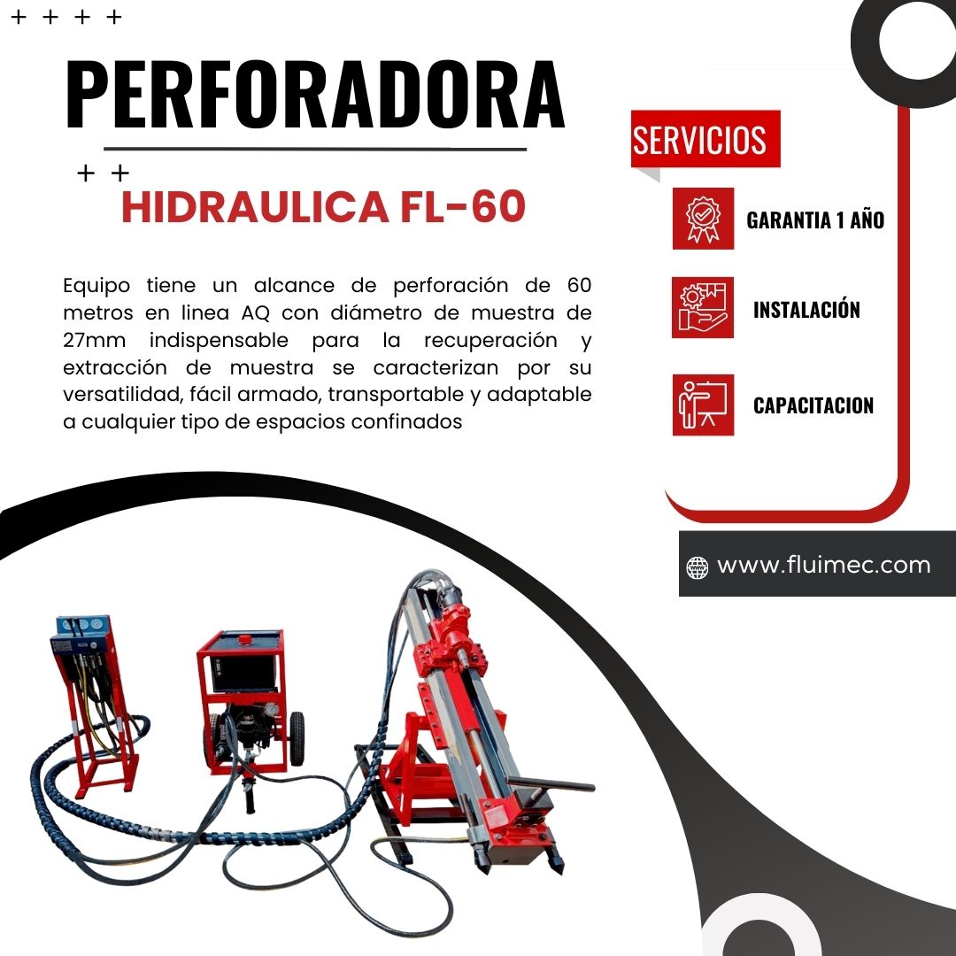 Perforadora FL- 60 Minería adaptable a cualquier tipo de espacios confinados.